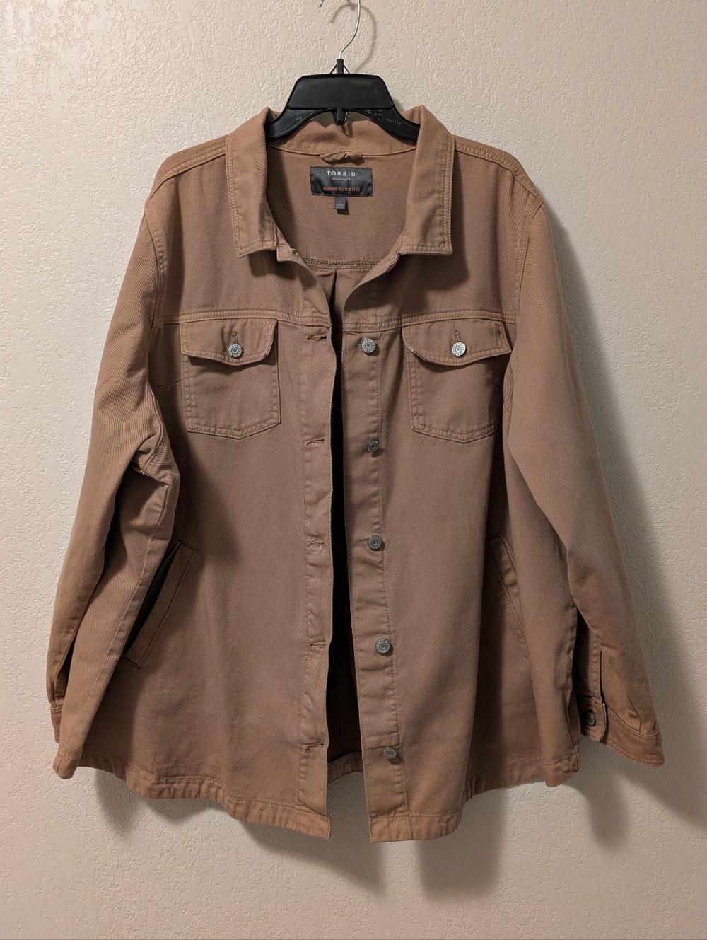 Torrid Tan Denim Shacket - Women's Lightweight Button-Front - Picture 12 of 12